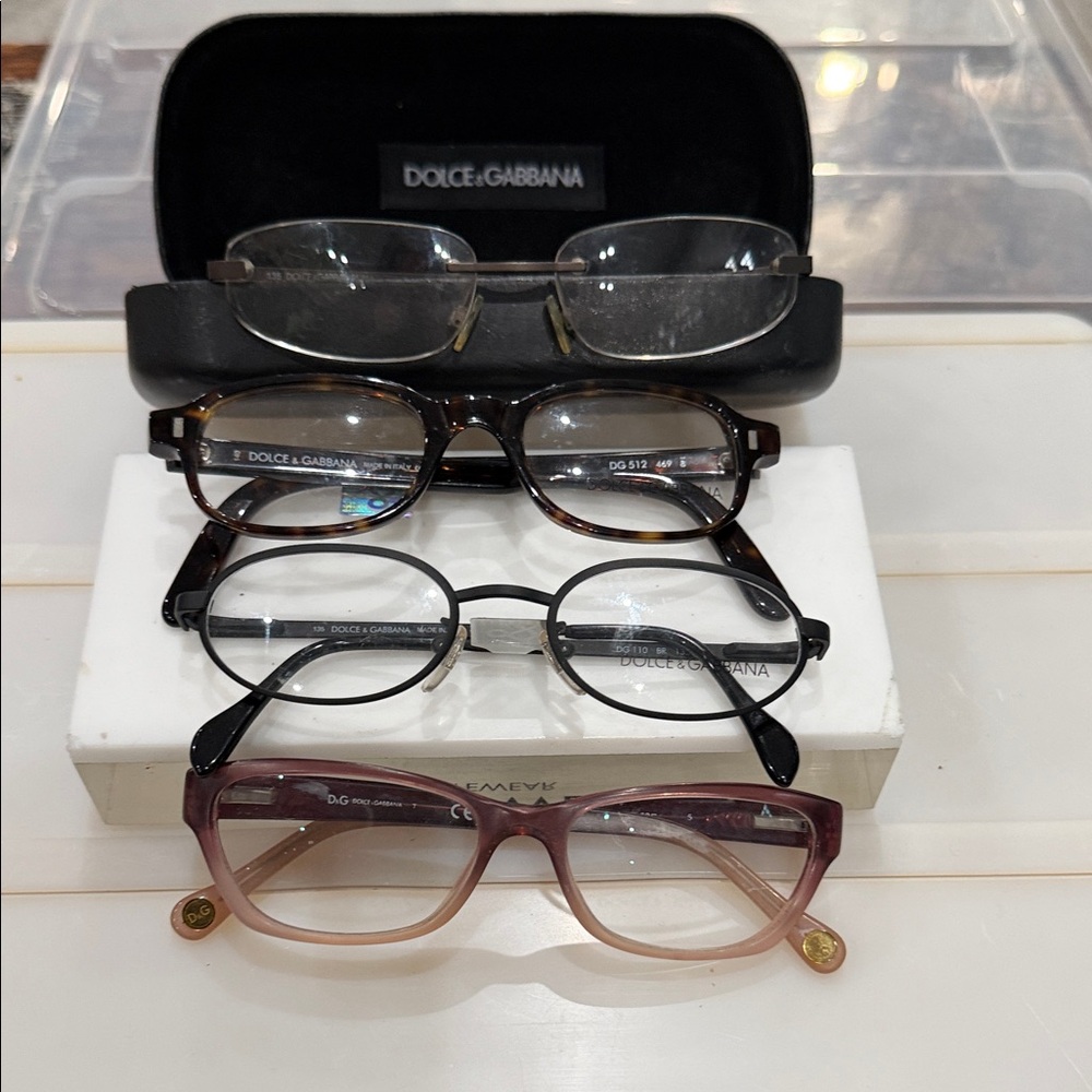 Dolce‎ & Gabbana Assorted Eyewear in Black, Brown, and Pink